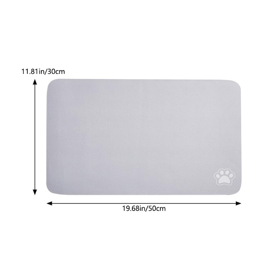 image 1 of Living and Home Antislip Diatom Mud Pet Feeding Mat | Multi | Light Grey