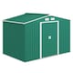 image 1 of Outsunny 9 x 6FT Galvanised Garden Storage Shed with Sliding Door, Green