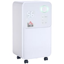 HOMCOM 12LDay Dehumidifier with 2L Tank, Electric Air Dehumidifier with 4 Modes, Continuous Drainage, 24H Timer, Humidity Sensor, Digital Humidity Display for Home Damp, Laundry