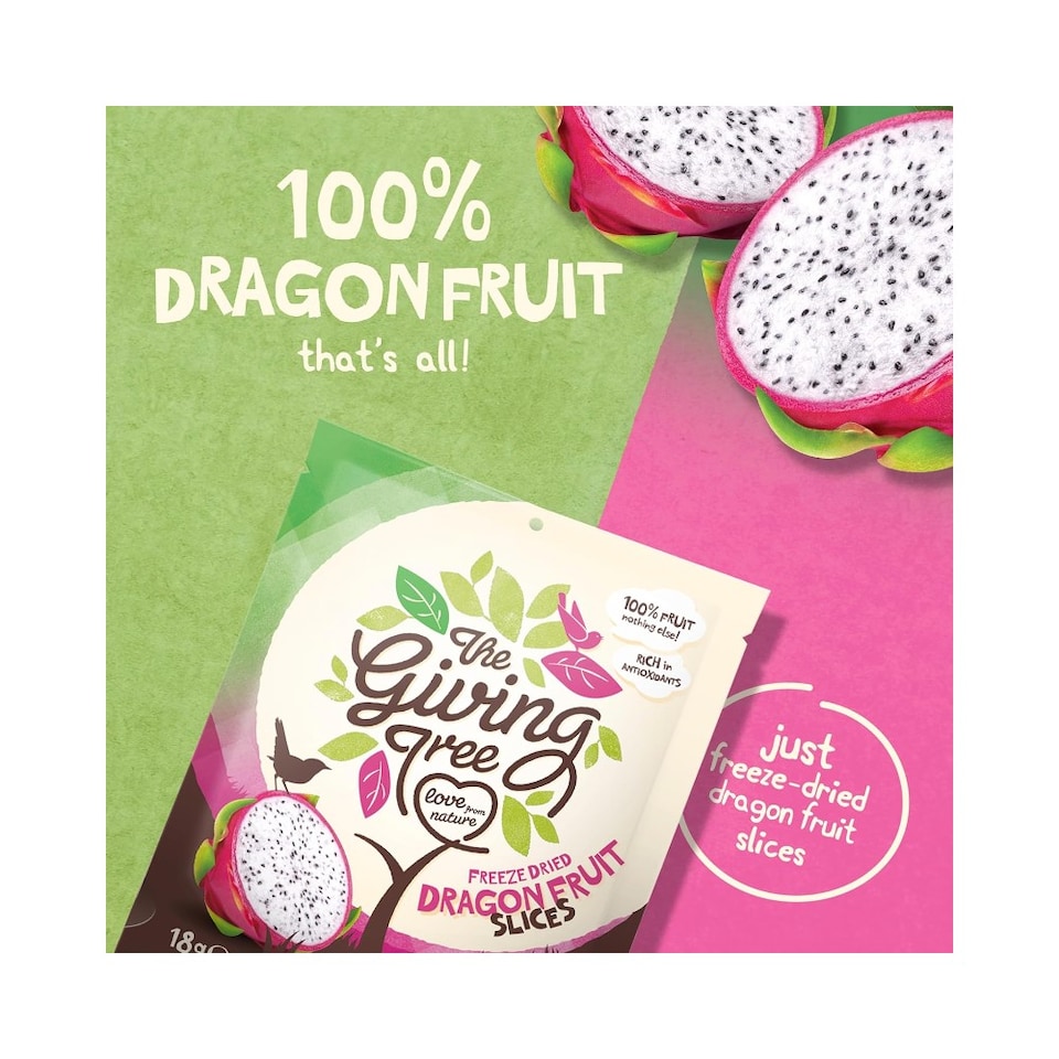 image 1 of The Giving Tree Freeze-Dried Dragon Fruit Crisps 18g