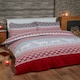 image 1 of Fairisle Reindeer Pure Cotton Bed Cover Sheet Set Red | Double