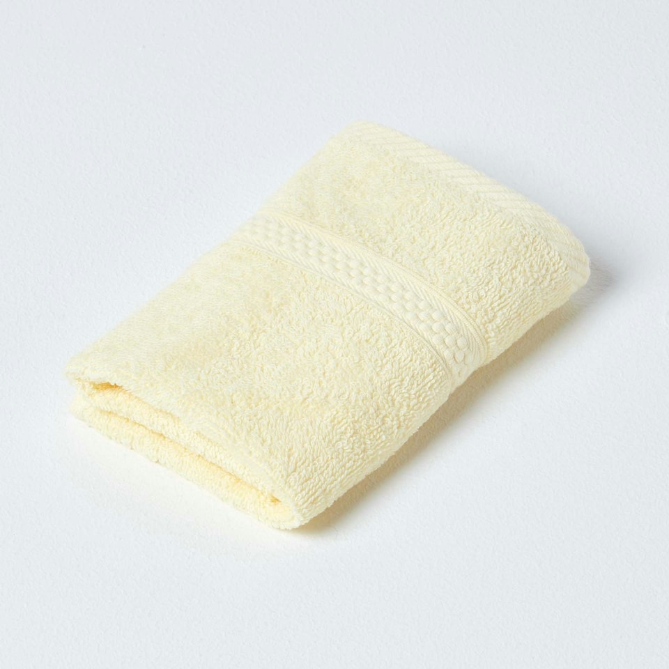 Homescapes Turkish Cotton Face Cloth - Yellow Yellow