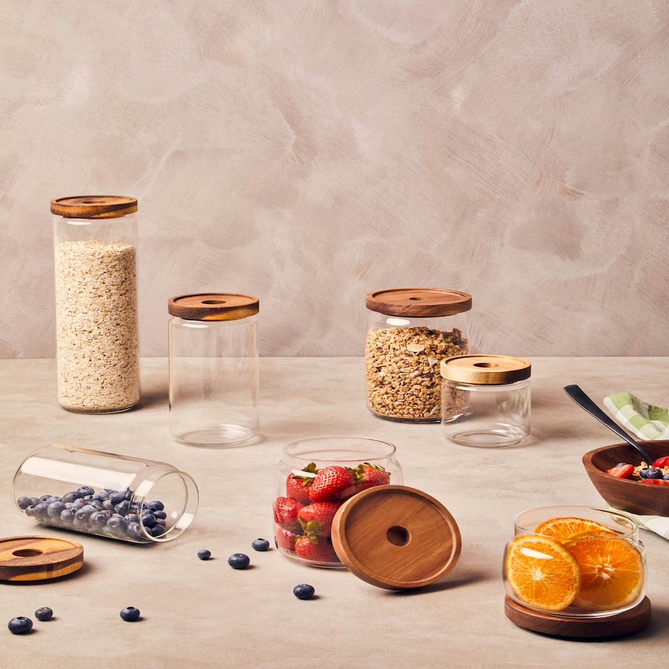 image 1 of Interiors By Premier Stylish Multipurpose 560ml Storage Jar, Durable Glass Jar With Lid For Counter, Airtight Storage Jars