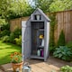 image 2 of JSH Bideford Tall 180cm Wooden Garden Storage Shed Unit with Pitched Roof - Grey