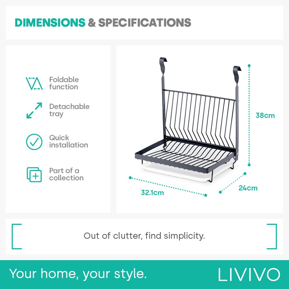 image 1 of Hanging Dish Drainer Black
