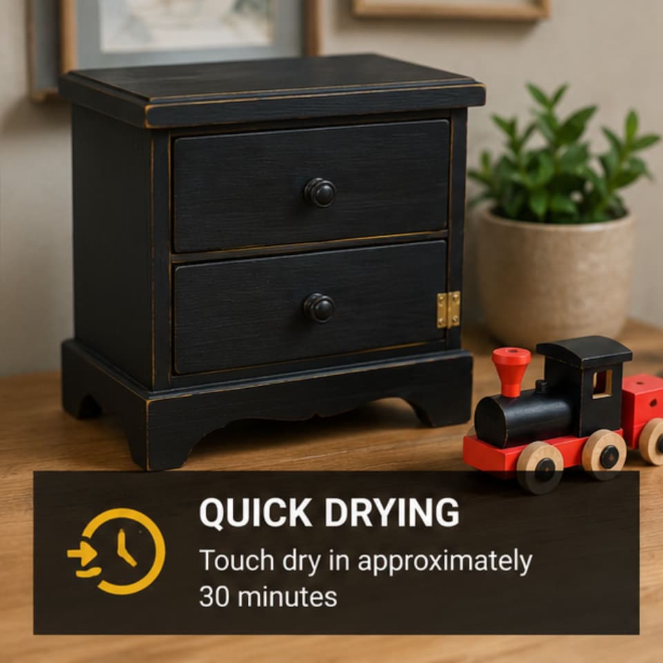 image 1 of Rustins Quick Dry Small Job Satin Paint Black 250ml