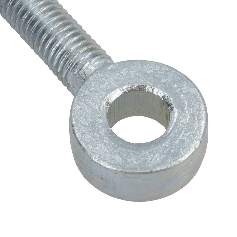 image 1 of Swing Gate Long Eye Bolts Hinge + Nuts Adjustable Zinc Plated 12 x 100mm 1pc Silver
