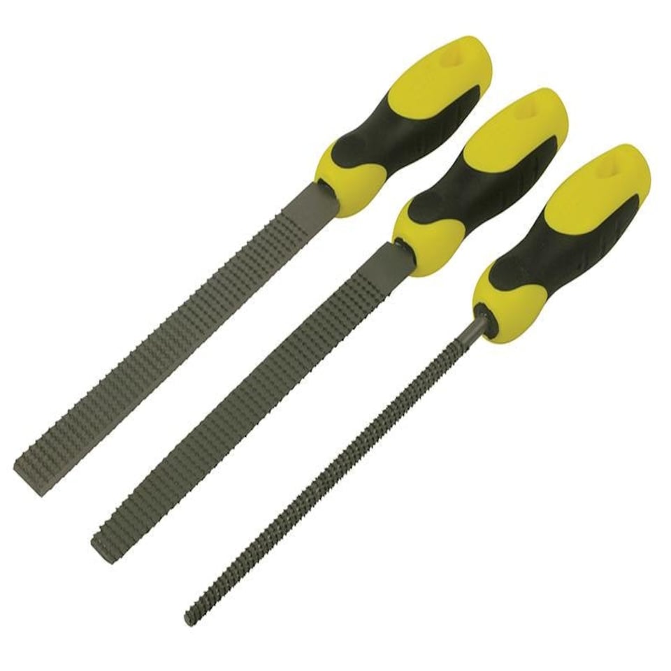 Stanley Tools Rasp Set 3 Piece Round 1/2 Round Flat 200Mm (8In)