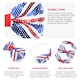 image 2 of Pack of 6 Union Jack Sequin Bowtie Red | One Size