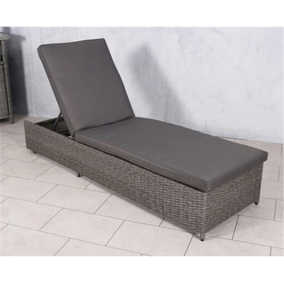 image 1 of Premium Rattan Garden Sun Lounger