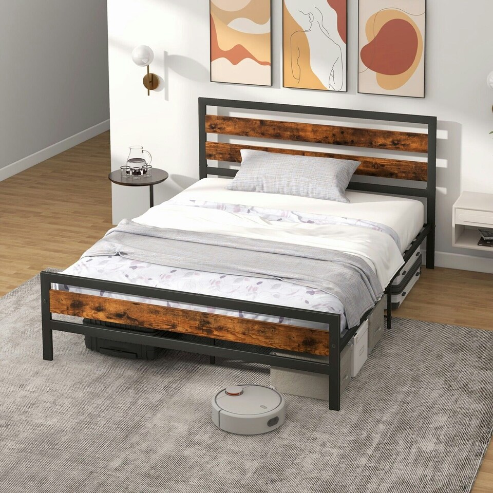 image 1 of COSTWAY King Size Bed Frame Metal Platform Bed