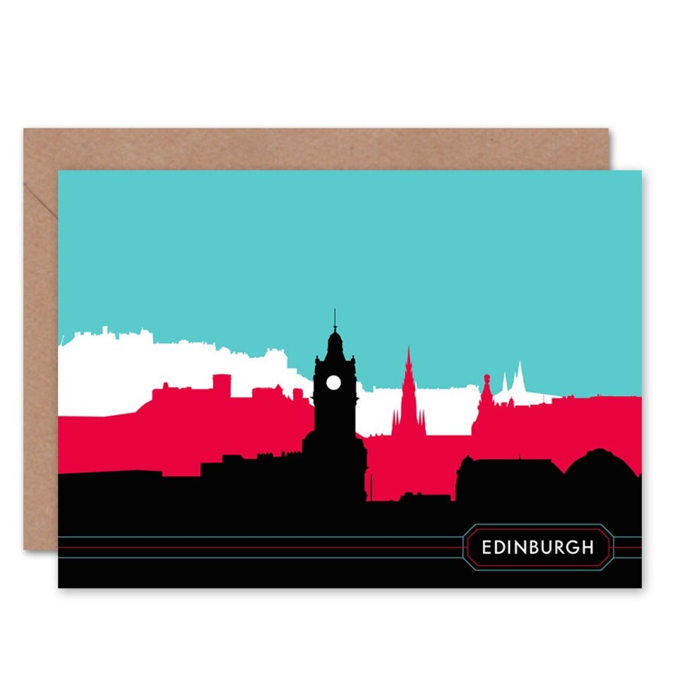 image 1 of Edinburgh Bright Cityscape Art Card
