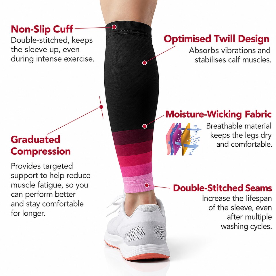 image 1 of aZengear Calf Support Compression Sleeves (Pair) for Women, Men, Running, Shin Splints