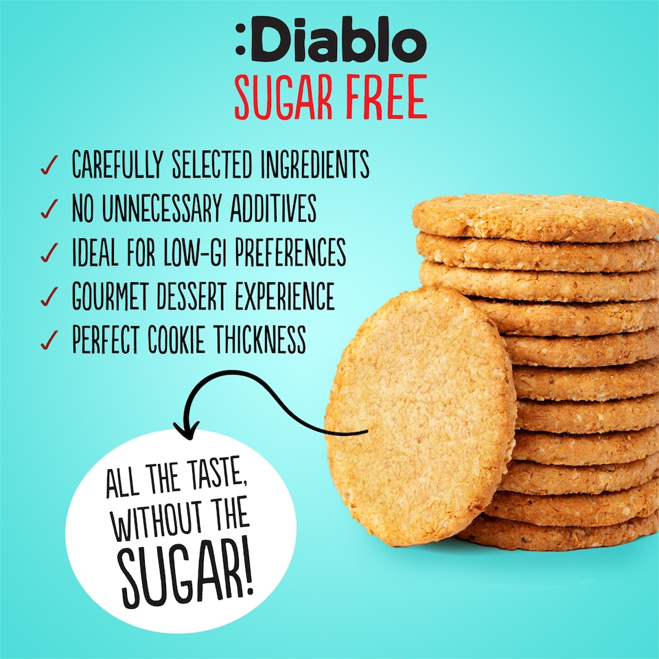 image 1 of Diablo No Added Sugar Digestive Cookies 150g 3 Pack