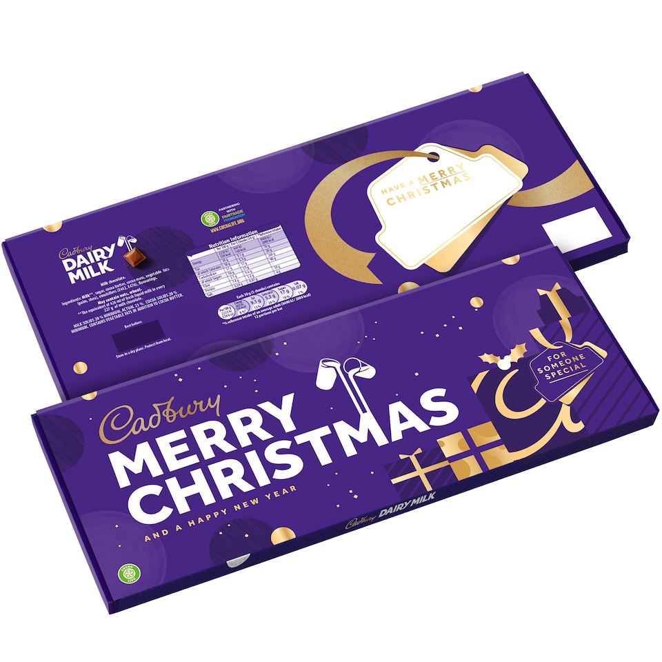 image 1 of Cadbury Christmas Presents Dairy Milk Chocolate Gift Bar 850g