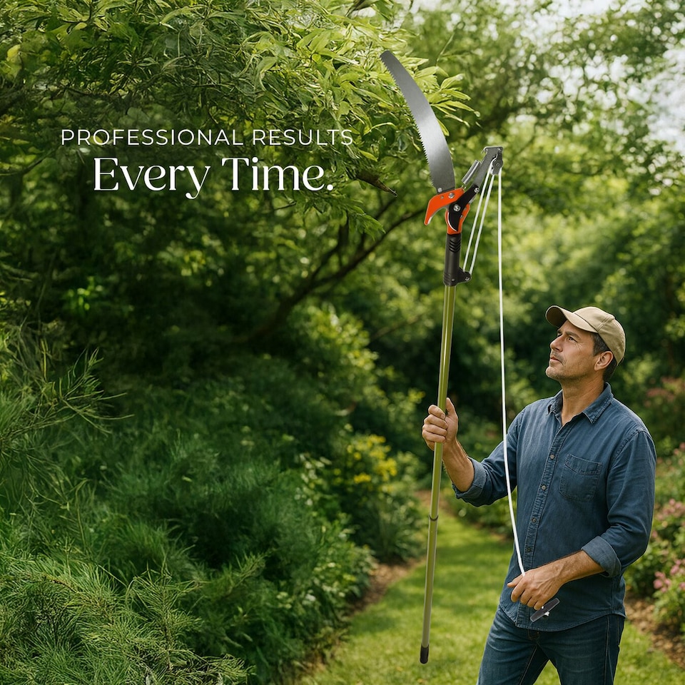 image 1 of Shears - telescopic pruners with cable and saw function