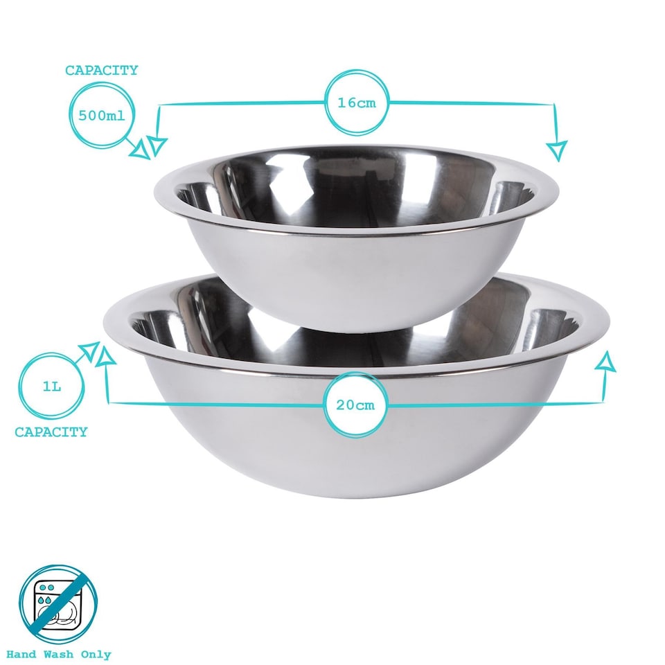 image 1 of Argon Tableware 3pc Stainless Steel Mixing Bowl Set