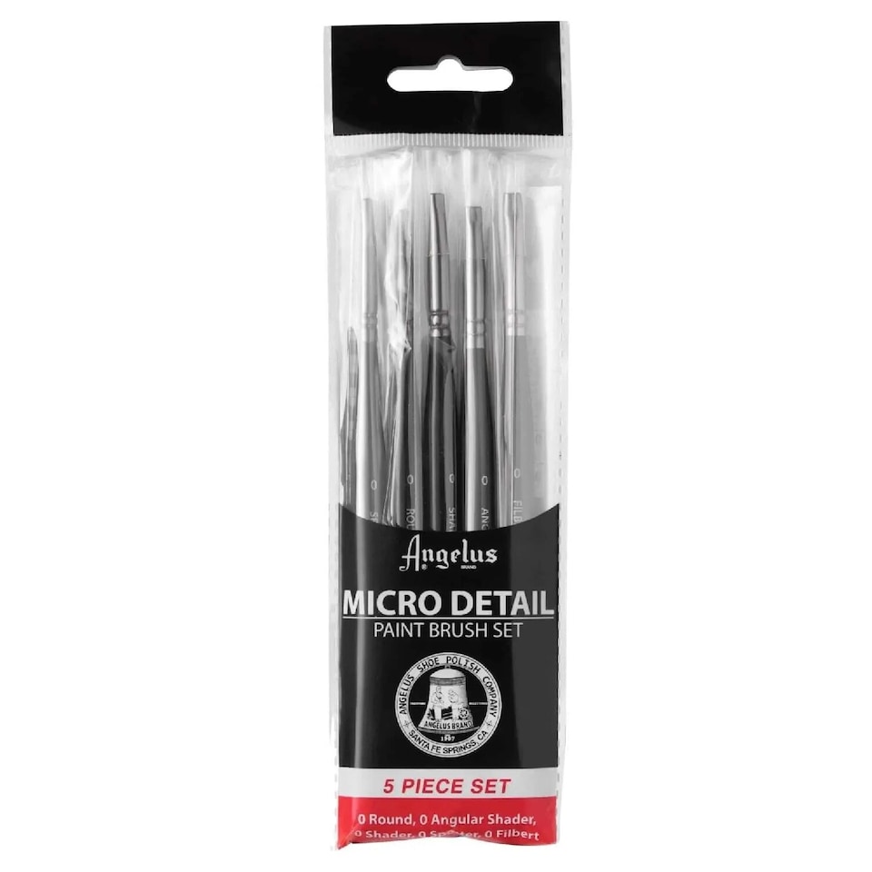 image 1 of Angelus Micro Detail Brush Set - Professional Sneaker Customisation 5pc | Black