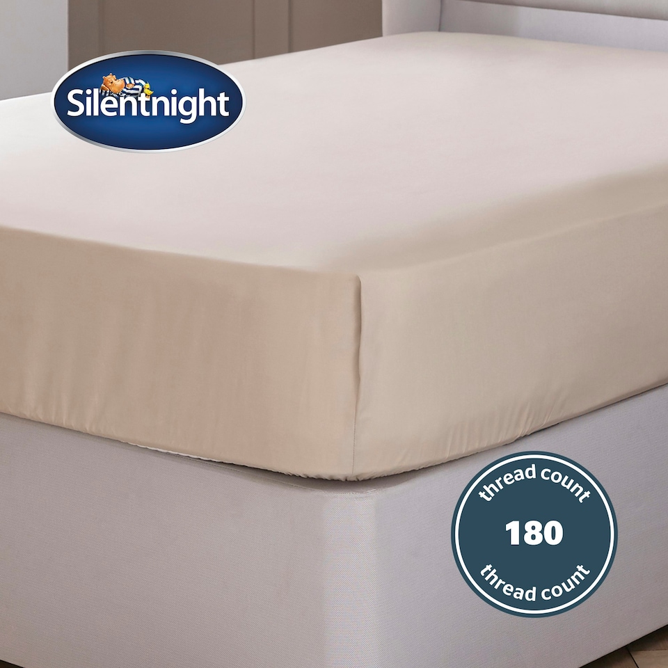 image 1 of Silentnight Pure Cotton Fitted Sheet, Extra Deep, 40 cm, Cream, Super King
