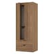 image 6 of Taiwan Tall 2 Drawer Double Wardrobe in Carini Walnut (Ready Assembled) | Brown | Carini Walnut