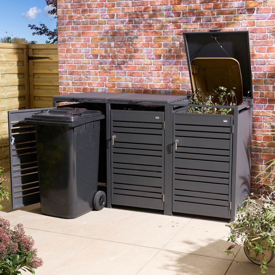 image 1 of Rowlinson Chelsea Triple Bin Store - Anthracite