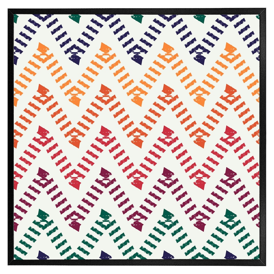 image 1 of Freehand horizontal zigzag and chevron stripes (Picutre Frame) Grey | XS