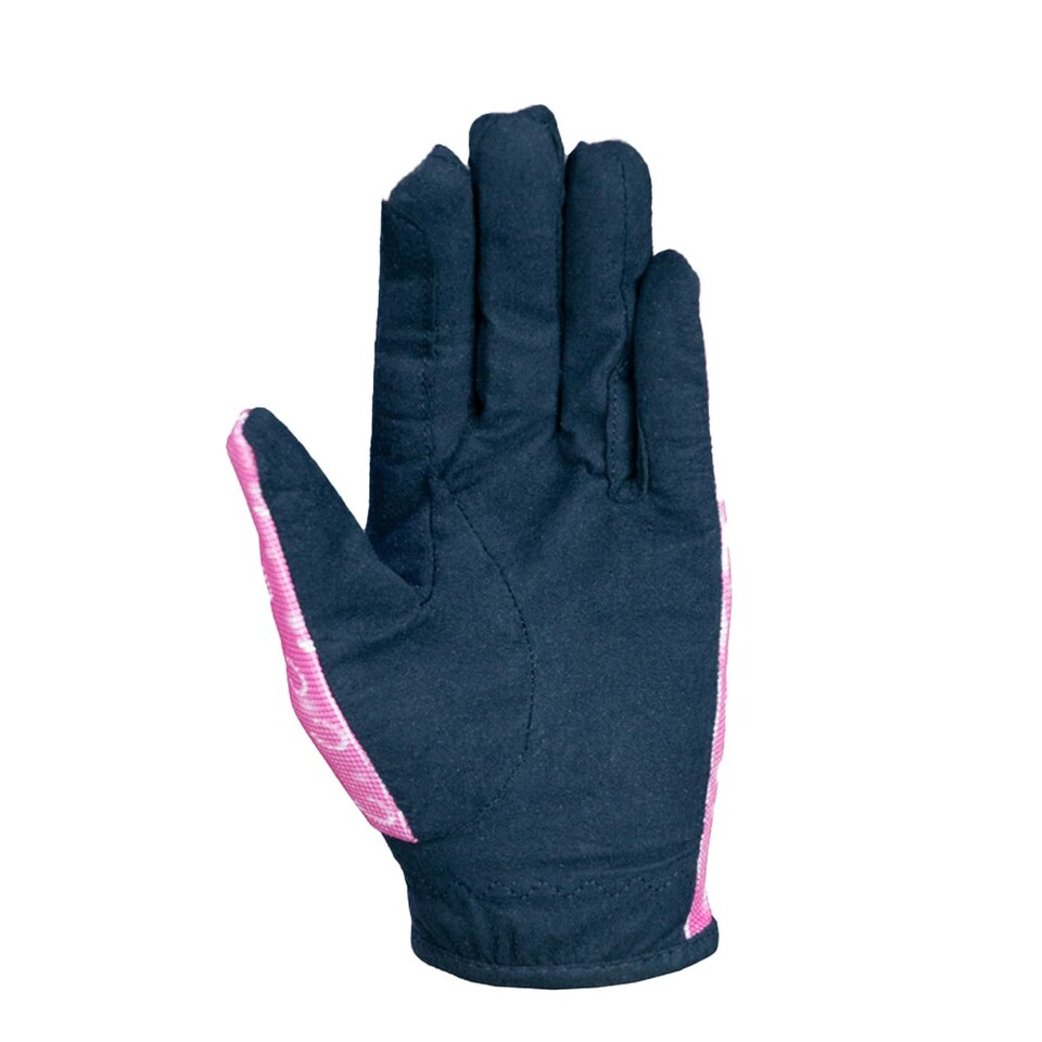image 1 of Little Rider Childrens/Kids Fantasy Pony Riding Gloves - Navy/Pink - L Blue | L