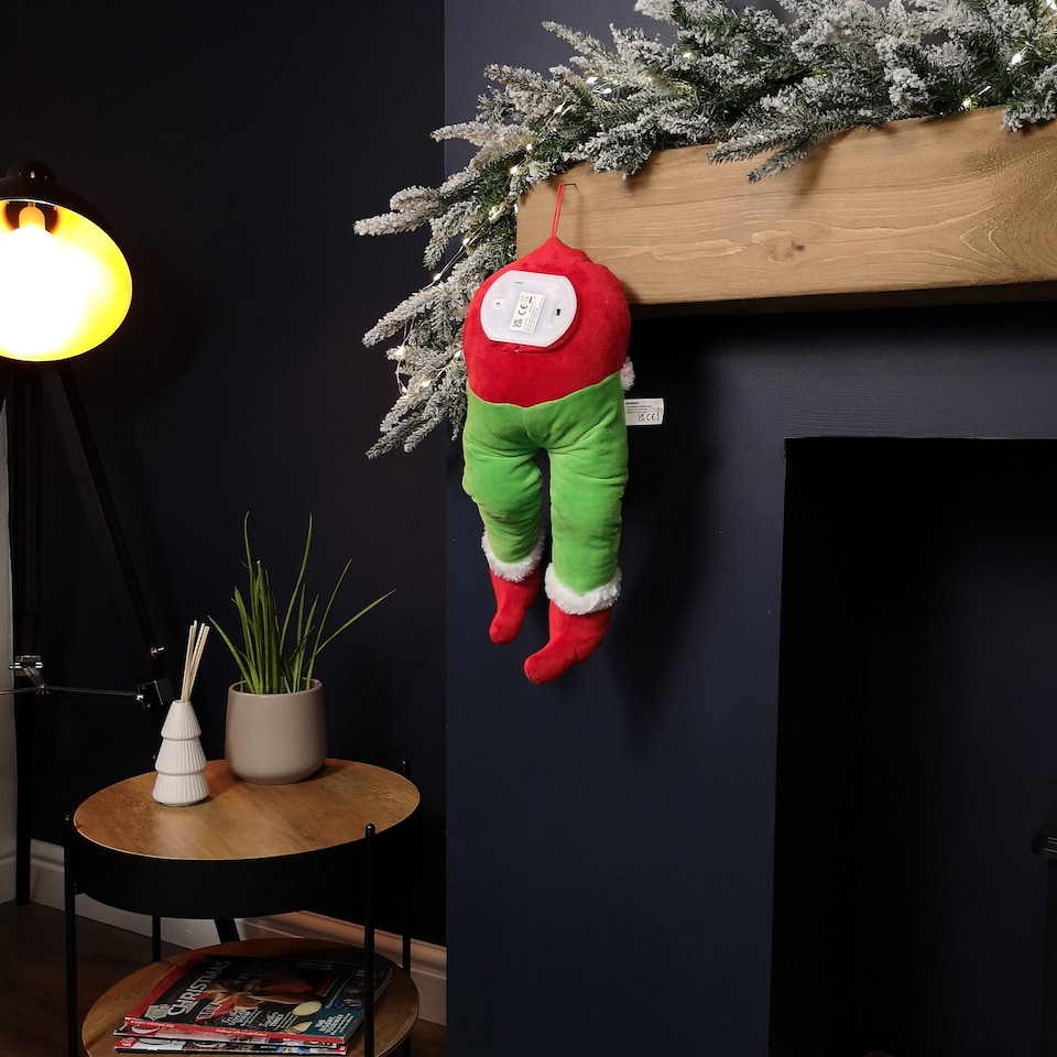 image 1 of 32cm Door Hanging Laughing Elf Animated Indoor Christmas Decoration