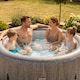 image 3 of Wave Atlantic 6 Person Inflatable Hot Tub, Grey Rattan