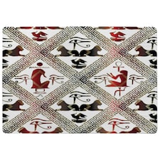 Egyptian Hieroglyphs in Red & Black (Rug) Multi | Medium: 80x150cm