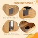 image 4 of PawHut Wooden Cat House Cat Cave Pet Shelter Condos Outdoor Natural Wood Finish