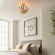 image 3 of Delphine Decorative Gold Layered Leaf Semi Flush Ceiling Light