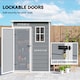 image 7 of Outsunny 5' x 3' Garden Shed with Floor, Outdoor Storage Shed with Lockable Door, Window and Vent for Garden, Patio, Grey | Grey | 1