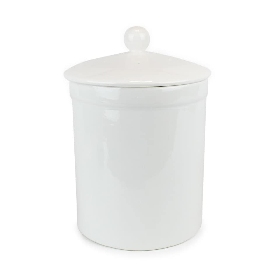image 1 of White Ceramic Compost Caddy - Portland Kitchen Ceramic Compost Bin for Food Waste Recycling