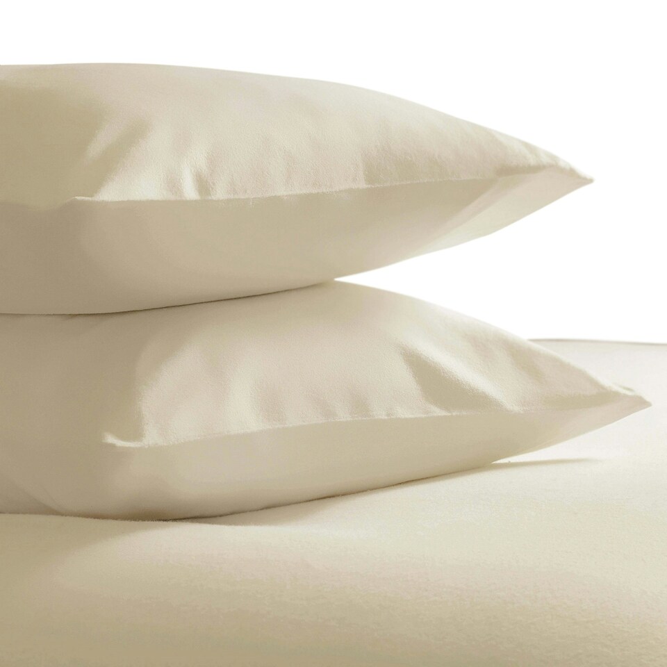 Belledorm Brushed Cotton Housewife Pillowcase (Pair) - Cream - One Size