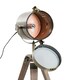 image 8 of HOMCOM Vintage Tripod Table Desk Lamp Bedside Light Copper Finish Wooden Base