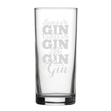 Personalised Roses Are Gin Violets Are Gin I Like Gin Gin Hiball Glass