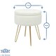 image 3 of Harbour Housewares Cream Boucle Storage Footstool Round Ottoman With Gold Base H46 x D37cm Warm Storage Neutral Statement Yellow