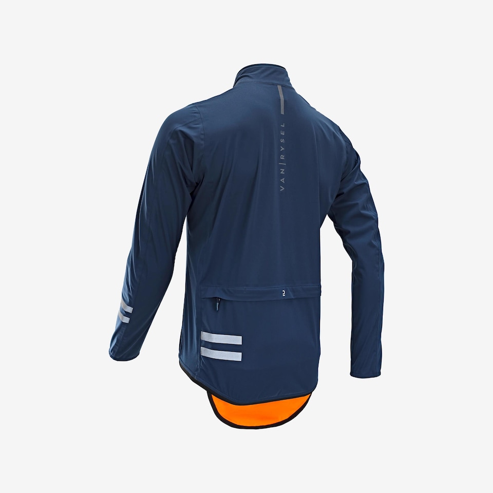 image 1 of Decathlon Men's Road Cycling Rainproof Long-Sleeved Jacket- EDR - Blue