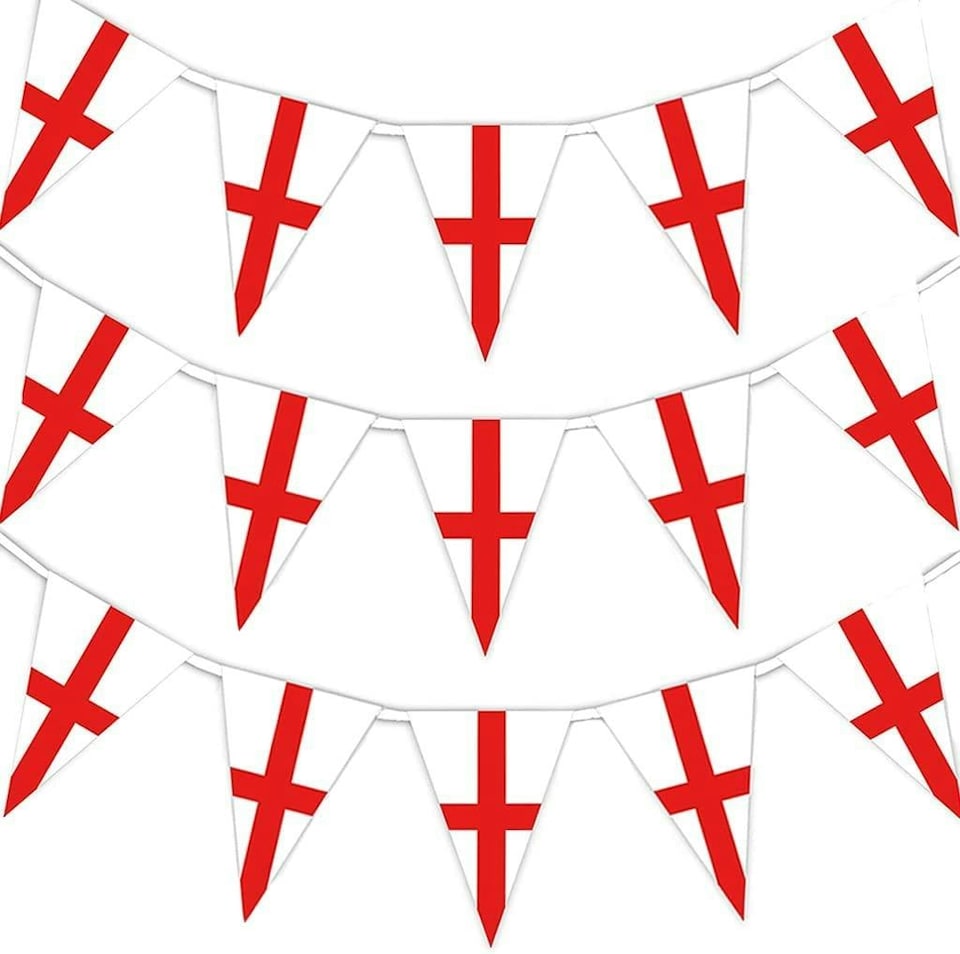 image 1 of St. George Triangle Bunting - 20x30cm, 20m, 50 Flags | Multi