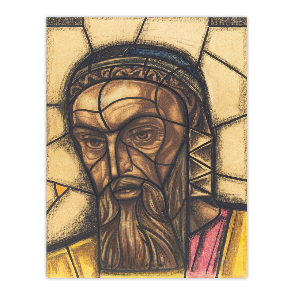image 1 of St Luke Stained Glass Design Holst Huge Wall Art Print 18X24 In