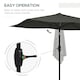 image 4 of Outsunny 2 x 3(m) Garden Parasol Rectangular Market Umbrella w/ Crank Dark Grey