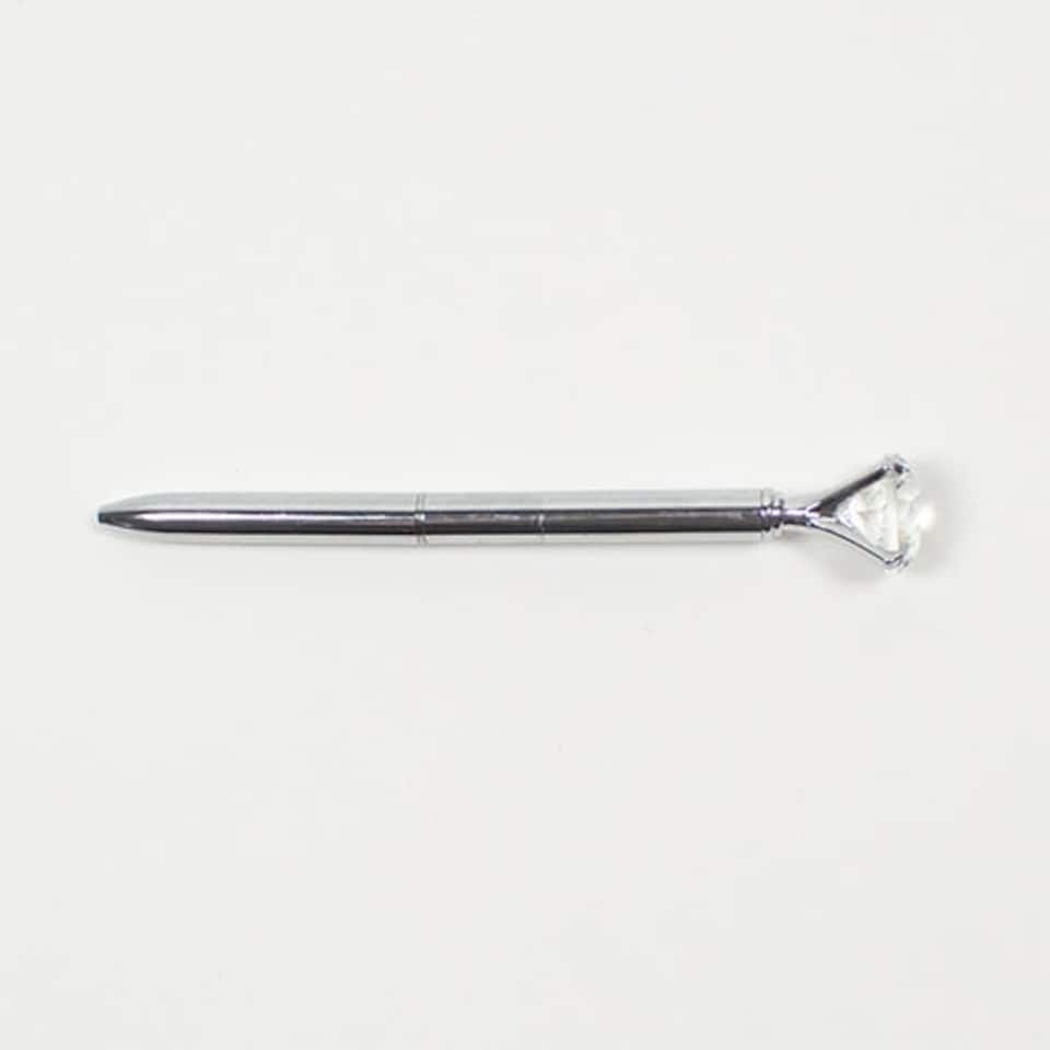 image 1 of Silver Diamond Topper Luxury Metallic Pen
