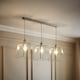 image 2 of ValueLights Susie Glass Lantern 3 Drop Brushed Chrome Ceiling Light and Bulbs