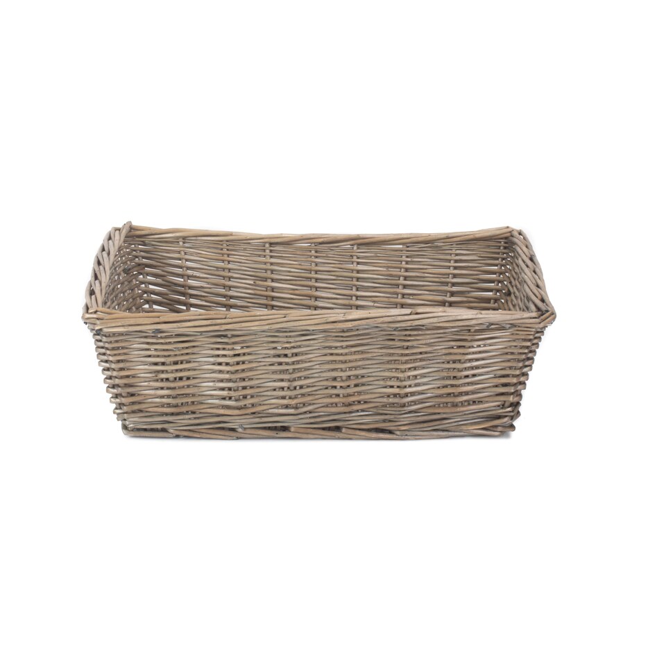 image 1 of Extra Large Antique Wash Tapered Serving Tray | Brown | Brown | X Large