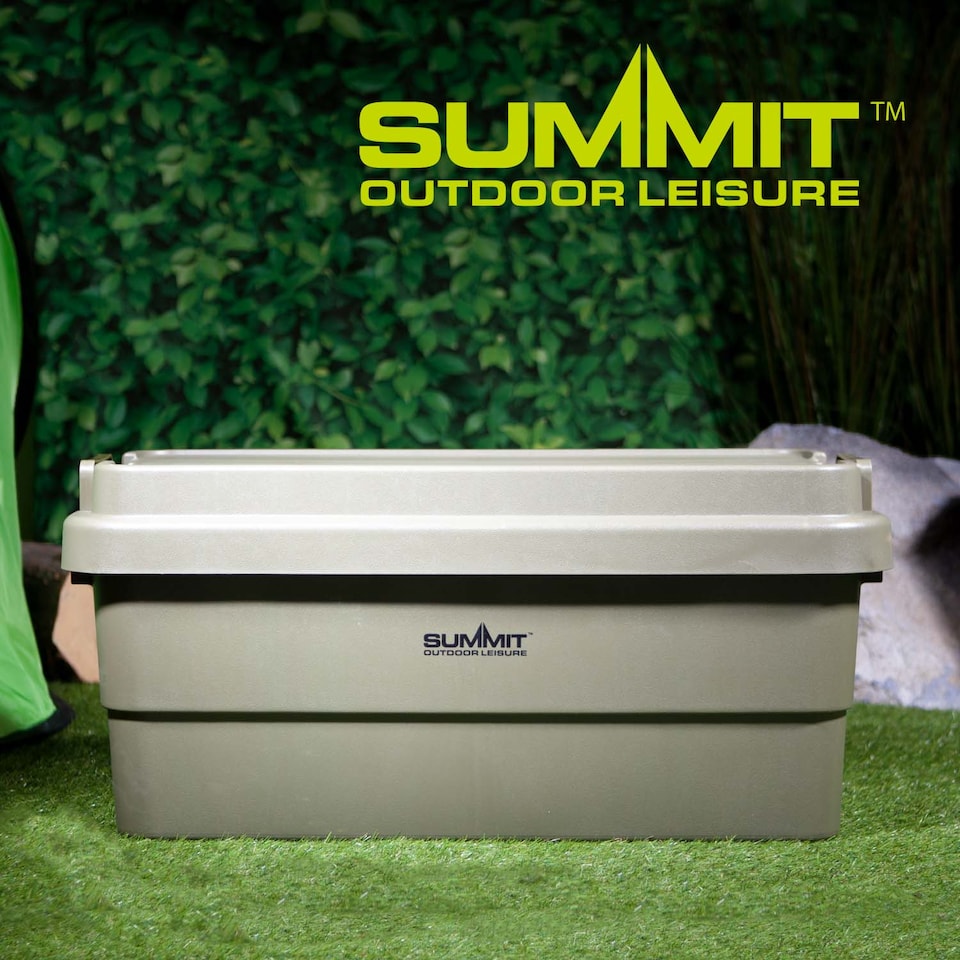 image 1 of vfm-estore green storage box with carry handles - camping storage