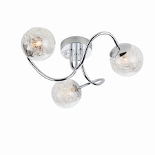 Auria LED 3 Light Semi flush Chrome With Chrome Wire, Bead Shade, G9