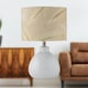 image 6 of First Choice Lighting Set of 2 Tuscan White Ceramic Lamps with Tropical Champagne Shade White | Gold