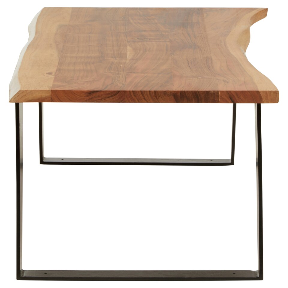image 1 of Interiors by Premier Acacia Wood And Looped Iron Base Coffee Table Brown