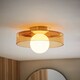 image 2 of ValueLights Newbury Amber Glass IP44 Flush Ceiling Light | Yellow